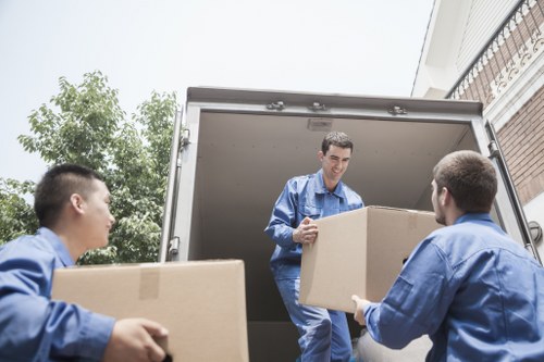 Packed boxes and furniture ready for a Belgravia house move