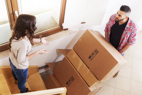 A well-organised Belgravia property move with boxes and furniture in transit