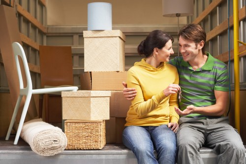 Local removals truck handling furniture in Belgravia streets