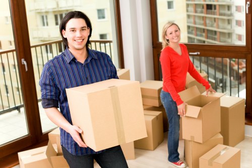 Loading furniture and boxes into a removals van in Belgravia